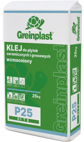 Клей для керамічної та грес-плитки, зміцнений GREINPLAST P25